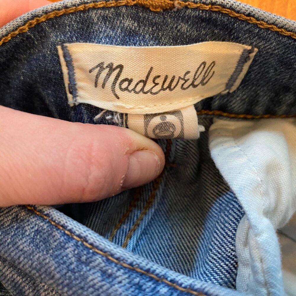 Madewell The '90s Straight Utility Cargo Jeans Densmore Wash Blue Size 31 - Picture 8 of 10